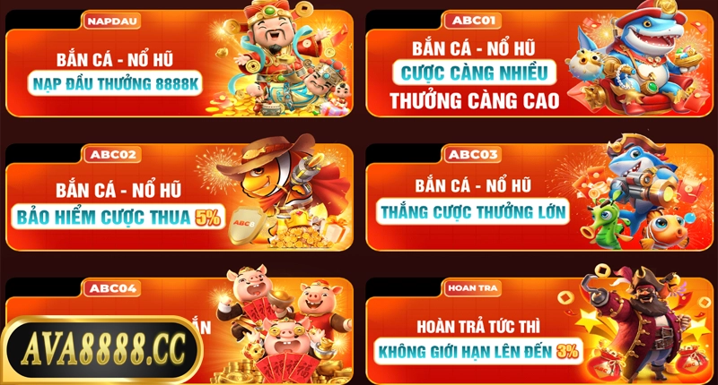 Ava8888 tung ra hàng loạt khuyến mãi nổ hũ thu hút người chơi
